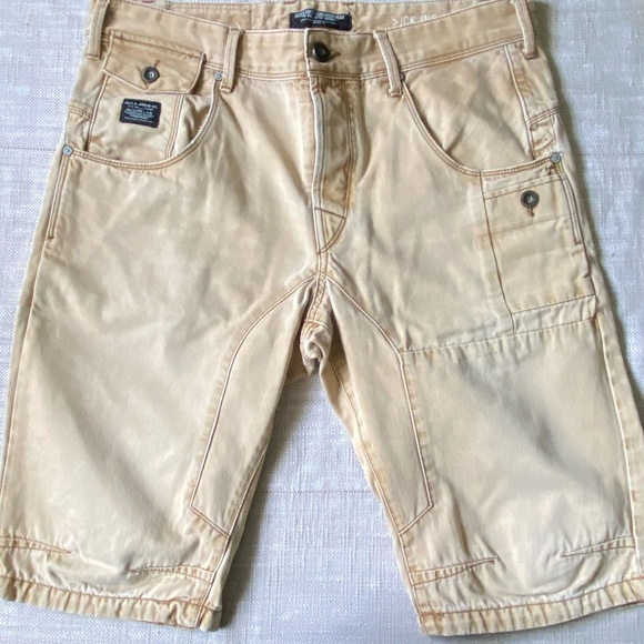 Jack & Jones Mens Osaka Long Brown Denim Durable Core-Workwear Shorts- Sz- 36 - Picture 1 of 16